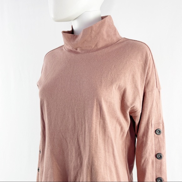 New Madewell Blush Pink Long Sleeve Button Sleeve Sweater Top Size S - Picture 4 of 10